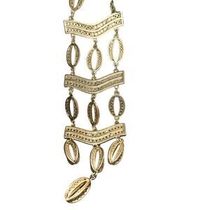 Stella and dot gold tone bib necklace
